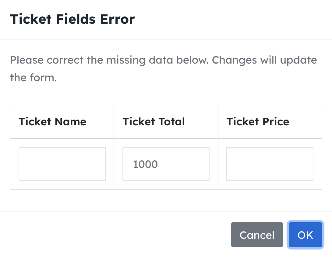 Ticket Incompleto Tickets - Snappy Tickets